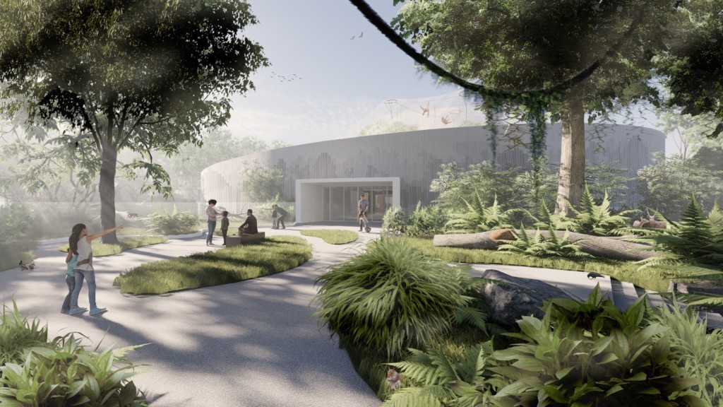 Visualisation of the exterior view of the new Orangutan House.