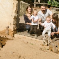 Familie vor Erdmännchenanlage