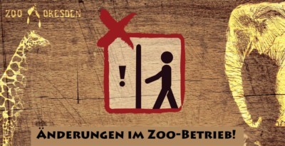 Piktogramm zu den Änderungen im Zoobetrieb