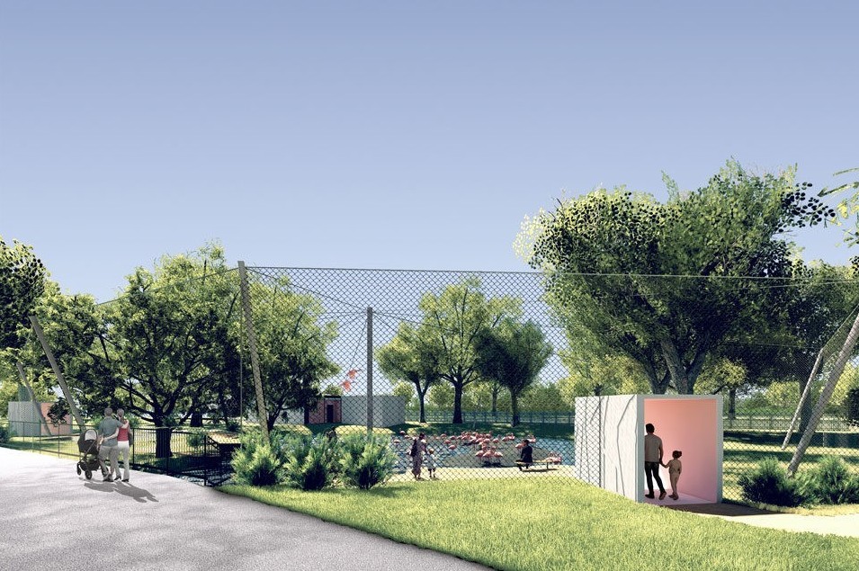 Visualisation of the new Flamingo walk-in aviary.