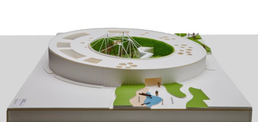 Model of the new Orangutan House. (Model: Heinle, Wischer und Partner Freie Architekten
Photo: Toni Kretschmer) Model of the new Orangutan House.